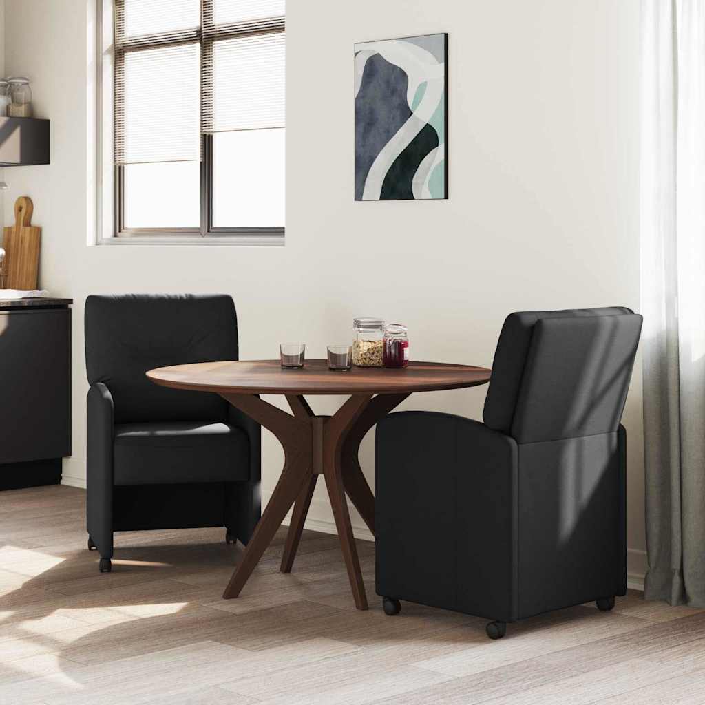 Blagovačke stolice s kotačima 2 pcs Crna 57 x 67 x 95 cm