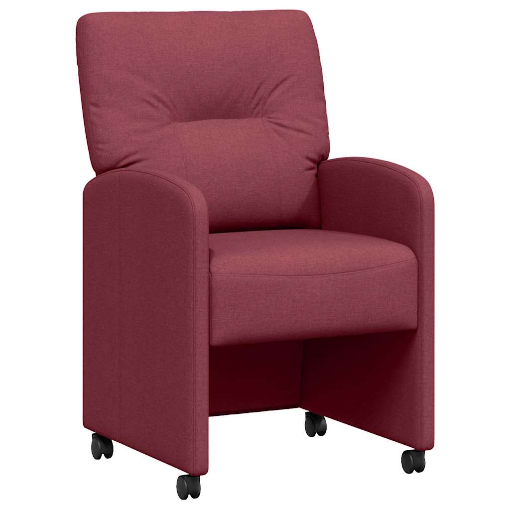 Blagovačke stolice s kotačima 2 pcs boja crnog vina tkanina