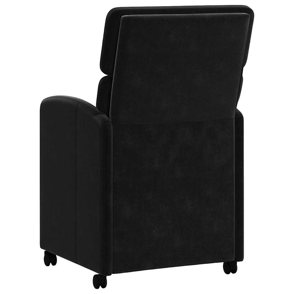 Blagovačke stolice s kotačima 2 pcs Crna 58 x 65 x 98 cm Baršun
