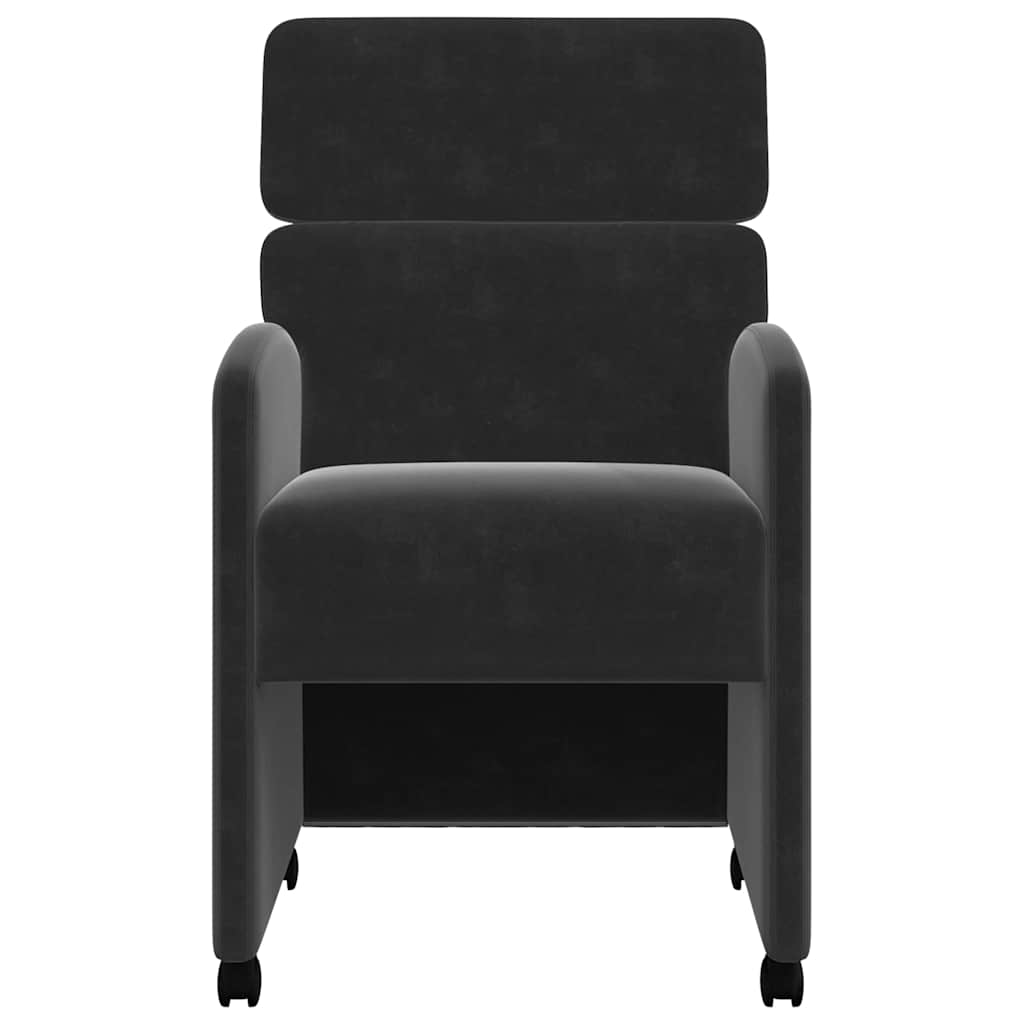 Blagovačke stolice s kotačima 2 pcs Crna 58 x 65 x 98 cm Baršun