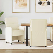 Blagovačke stolice s kotačima 2 pcs Krema 58 x 65 x 98 cm