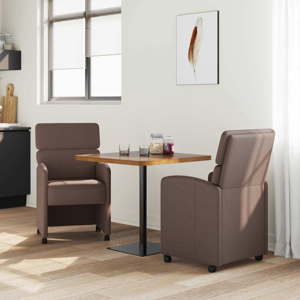 Blagovačke stolice s kotačima 2 pcs Smeđa 58 x 65 x 98 cm