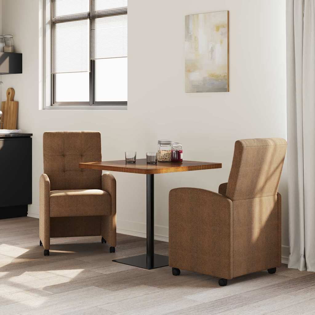 Blagovačke stolice s kotačima 2 pcs Smeđa 58 x 67 x 97 cm