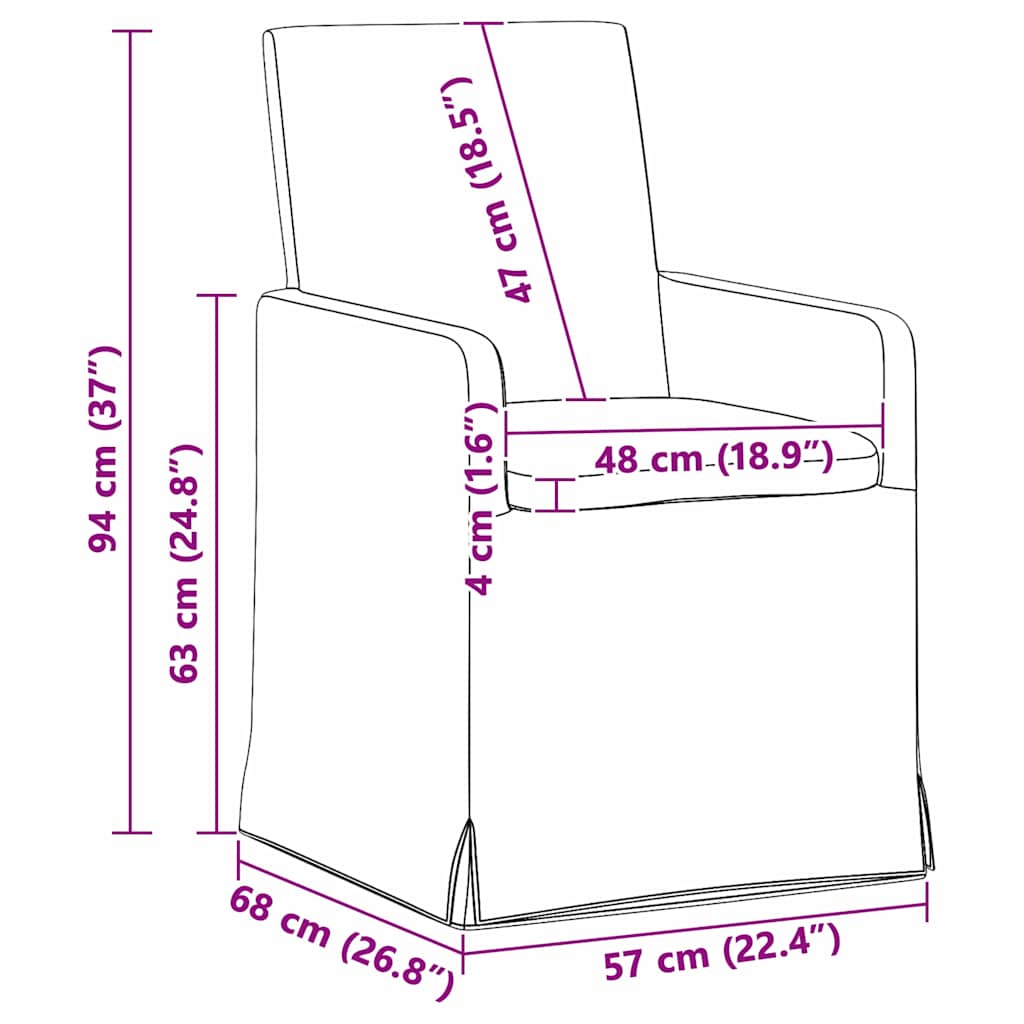 Trpezarijske stolice 2 pcs Tamno smeđa 57 x 67 x 95 cm tkanina