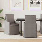 Trpezarijske stolice 2 pcs Sivo-smeđa 57 x 67 x 98 cm tkanina