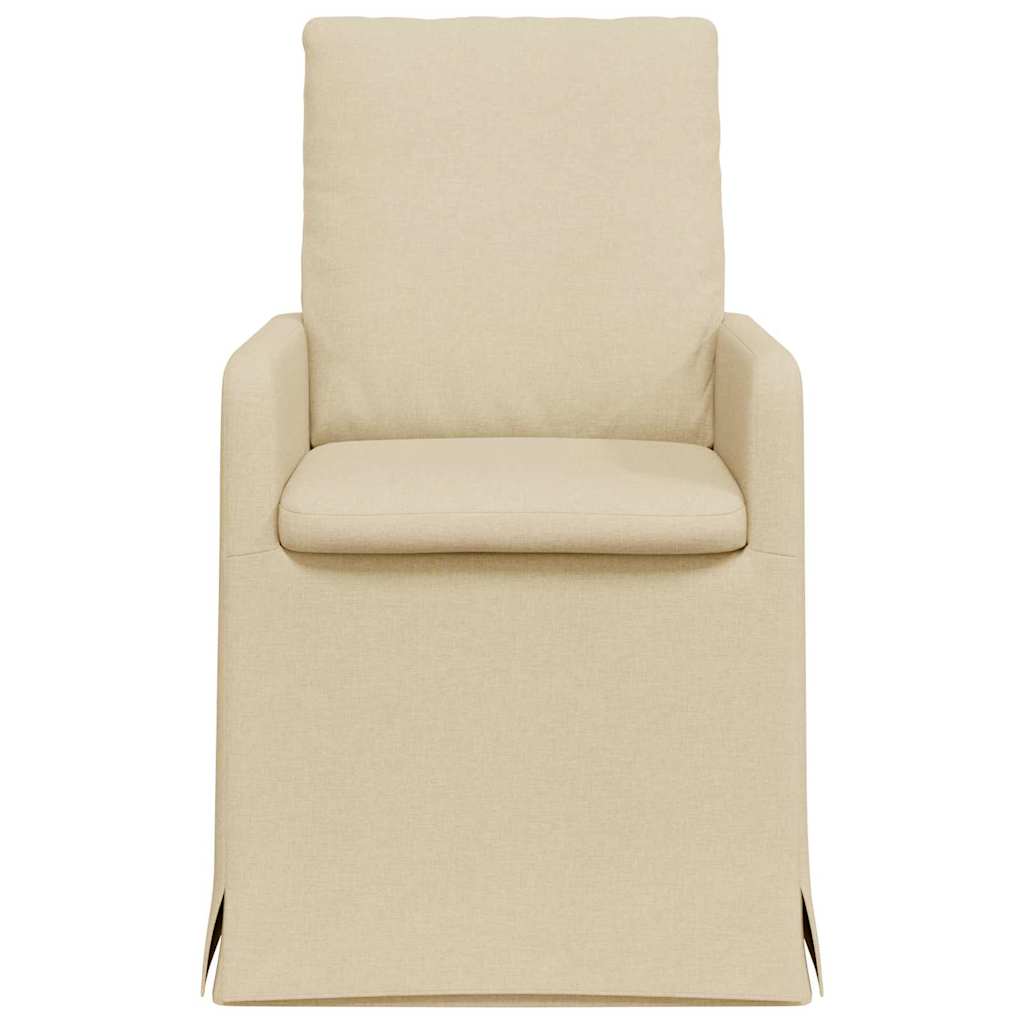 Trpezarijske stolice 2 pcs Krema 57 x 67 x 98 cm tkanina