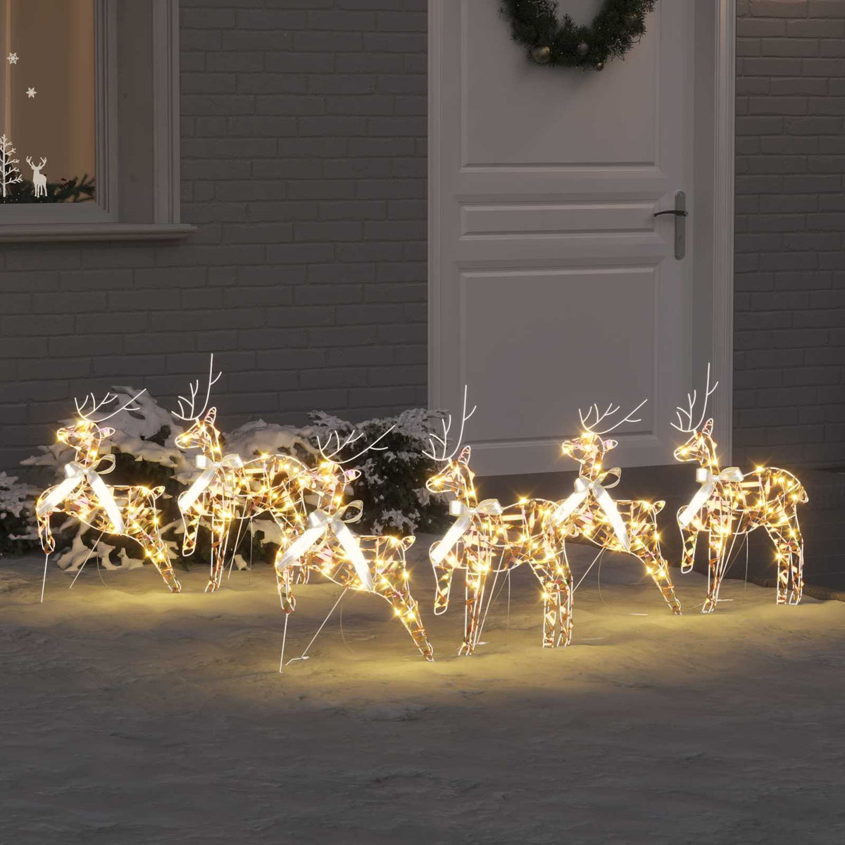 LED Riječni jeleni 6 kom. Šareno 44 x 18 x 65,5 cm PET