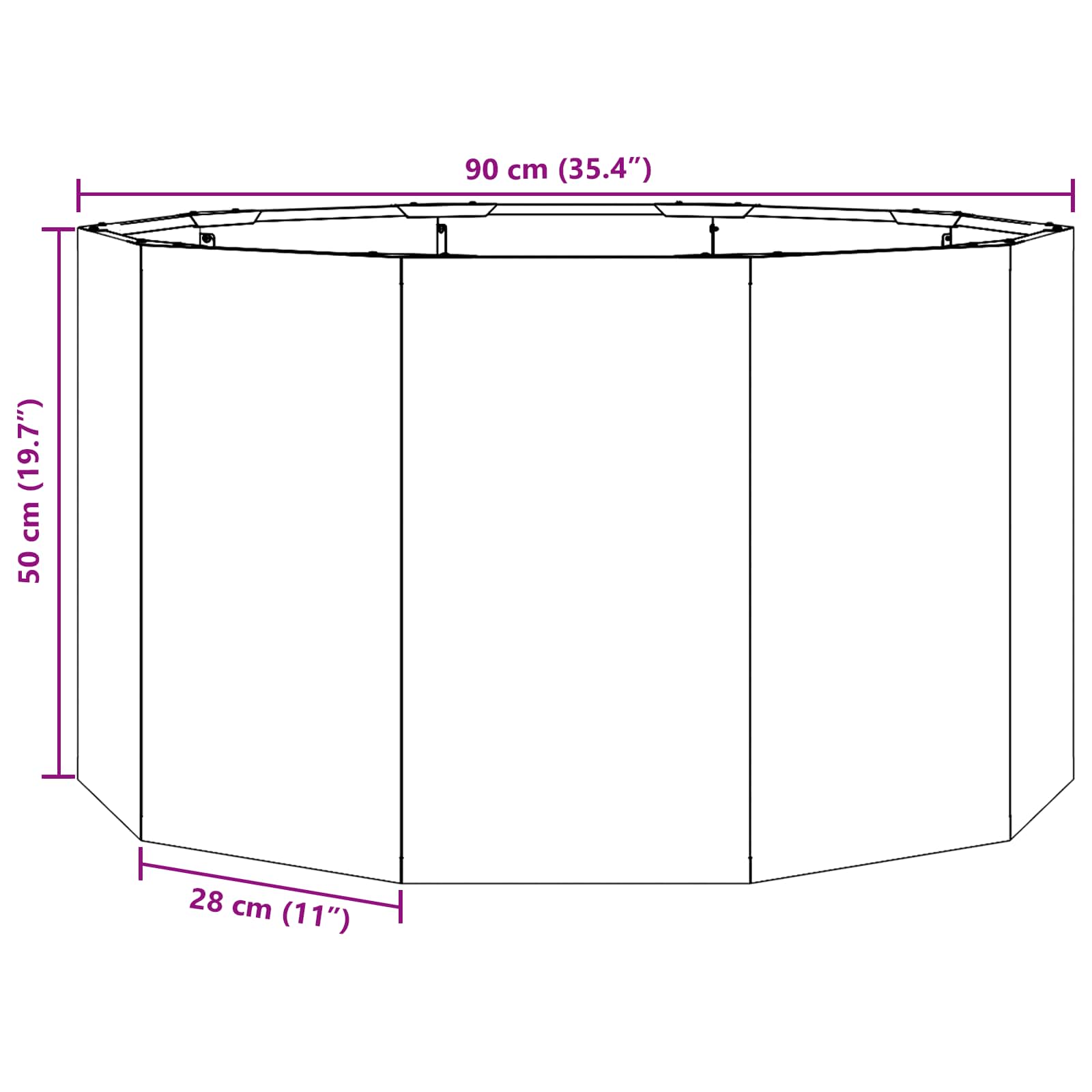 Sadilica Rđa 90 x 90 x 50 cm Čelik otporan na vremenske uvjete