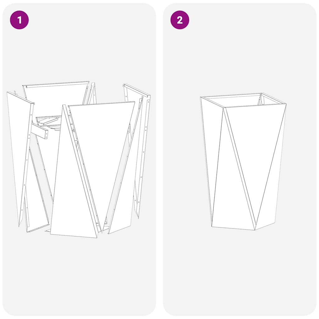 Sadilica 2 pcs Antracit 40 x 40 x 75 cm Čelik
