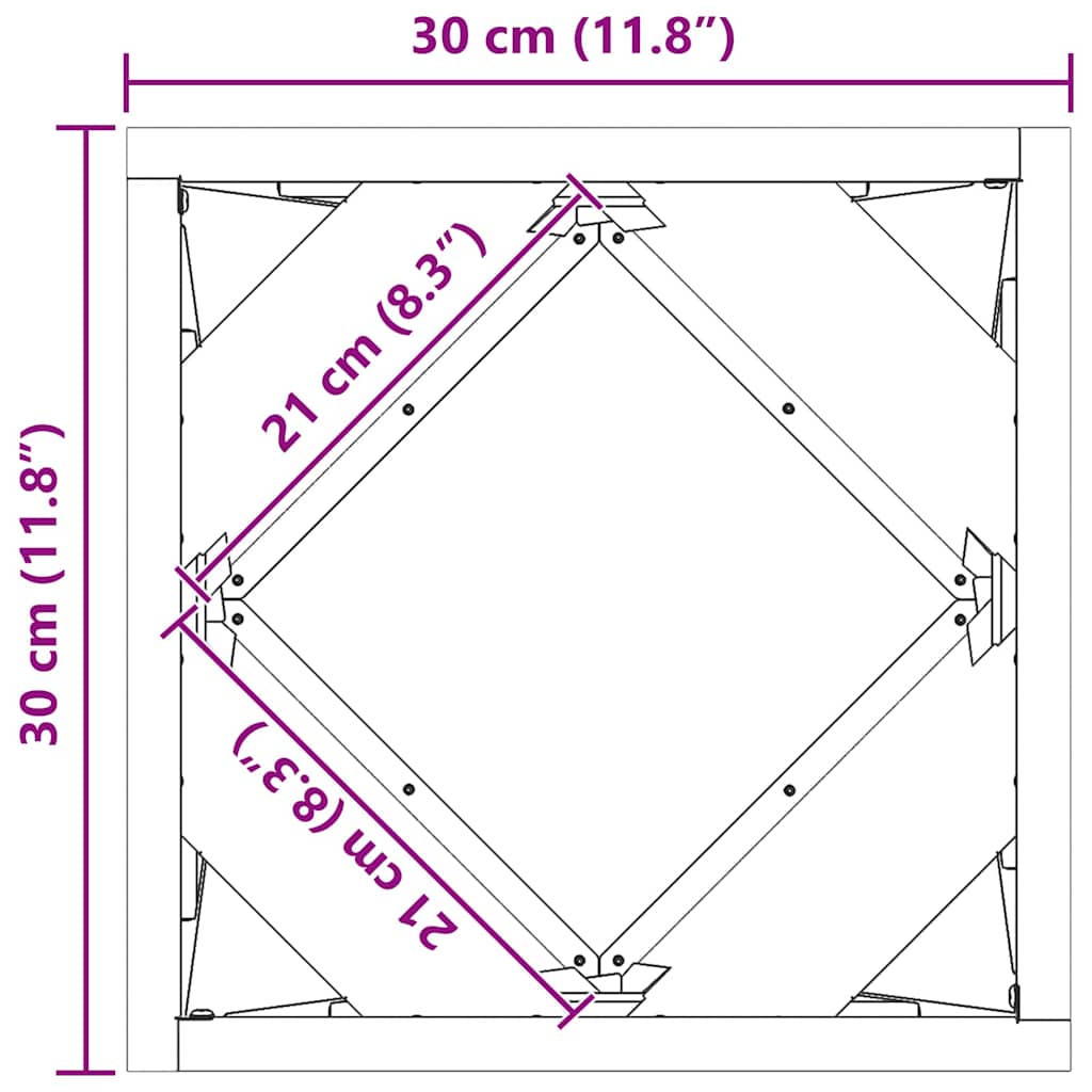 Sadilica 2 pcs Srebrno 30 x 30 x 30 cm Cinkani čelik