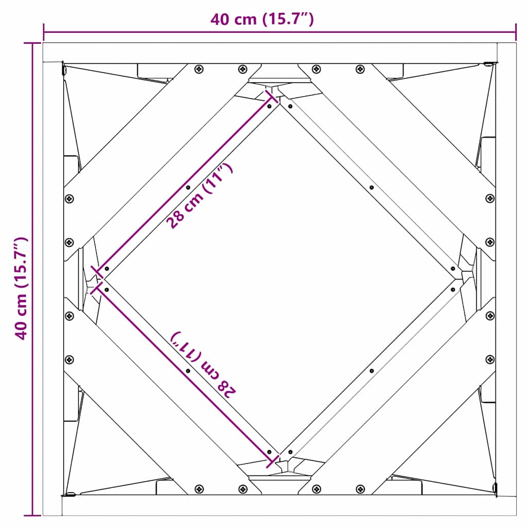 Sadilica 2 pcs Crna 40 x 40 x 40 cm Čelik