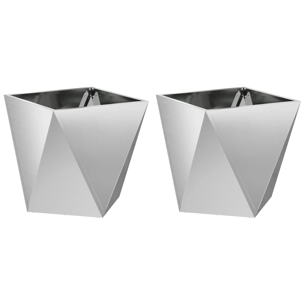 Sadilica 2 pcs Srebrno 50 x 50 x 50 cm Cinkani čelik