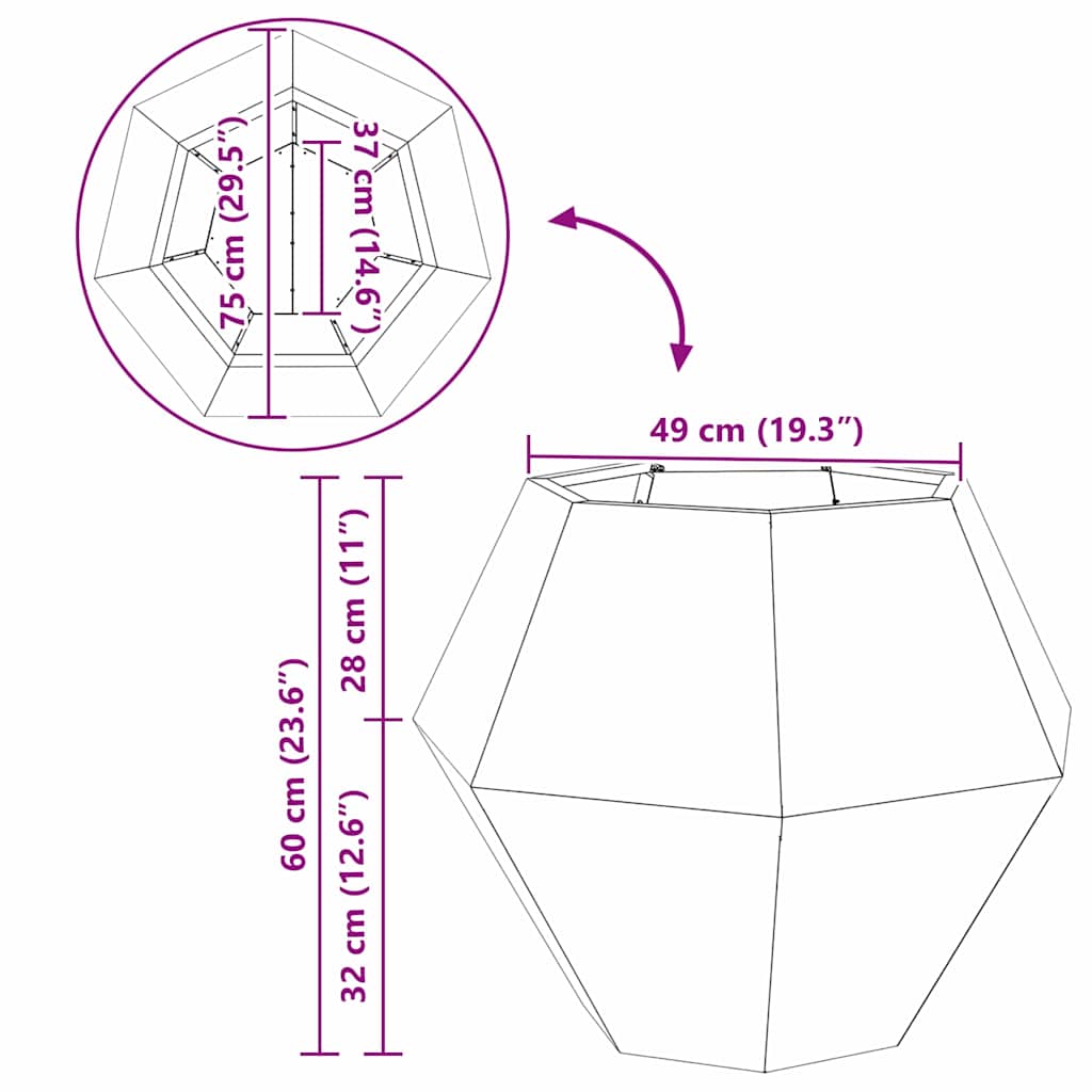 Sadilica 2 pcs Crna 75 x 75 x 60 cm Čelik