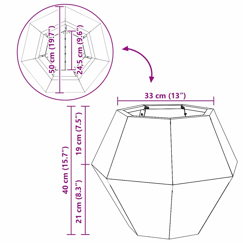 Sadilica Bijelo 50 x 50 x 40 cm Čelik