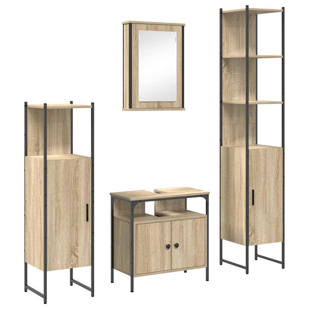 Set namještaja za kupaonicu s policom Zidne 4 pcs Sonoma hrast