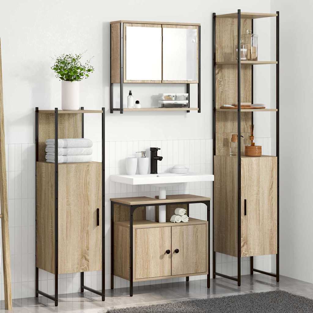 Set namještaja za kupaonicu s policom Zidne 4 pcs Sonoma hrast