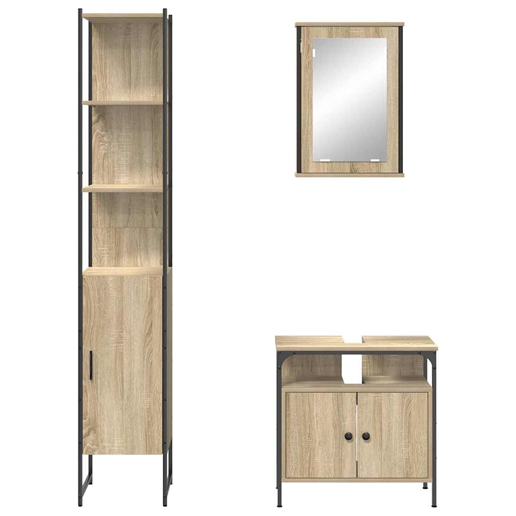 Set namještaja za kupaonicu s policom Zidne 3 pcs Sonoma hrast