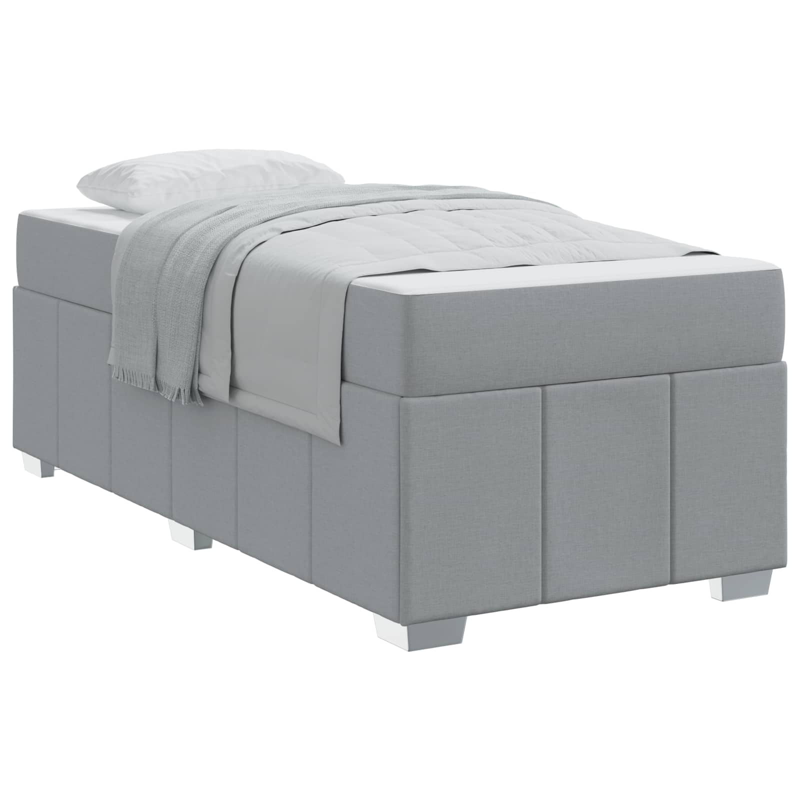 Krevetna konstrukcija Svijetlo siva 100 x 200 cm tkanina