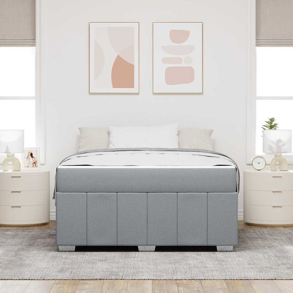 Krevetna konstrukcija Svijetlo siva 140 x 200 cm tkanina