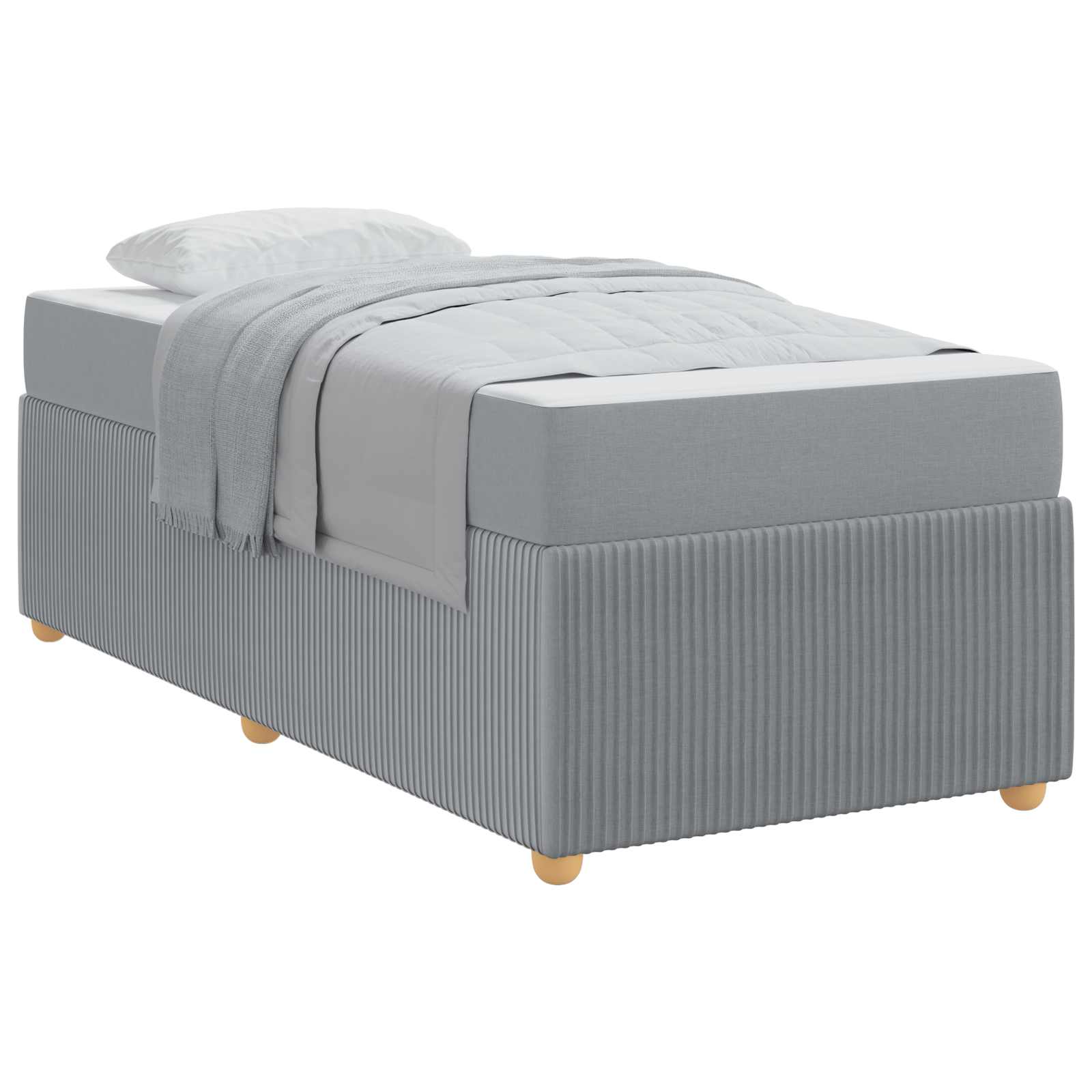 Krevetna konstrukcija Svijetlo siva 80 x 200 cm tkanina