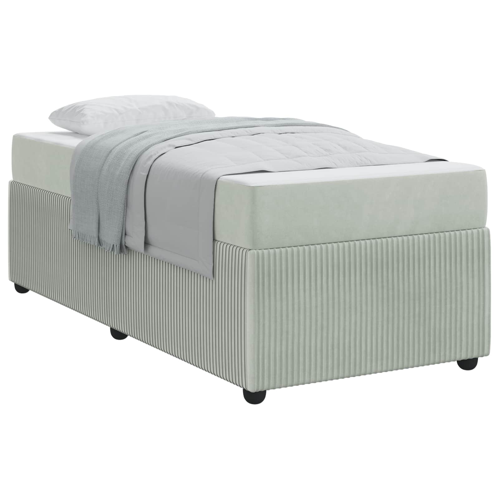 Krevetna konstrukcija Svijetlo siva 90 x 200 cm tkanina