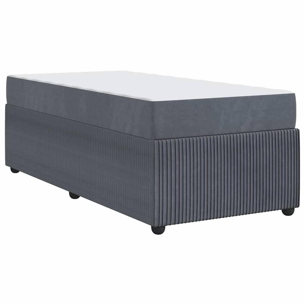 Krevetna konstrukcija s madracem Tamno siva 90 x 200 cm tkanina