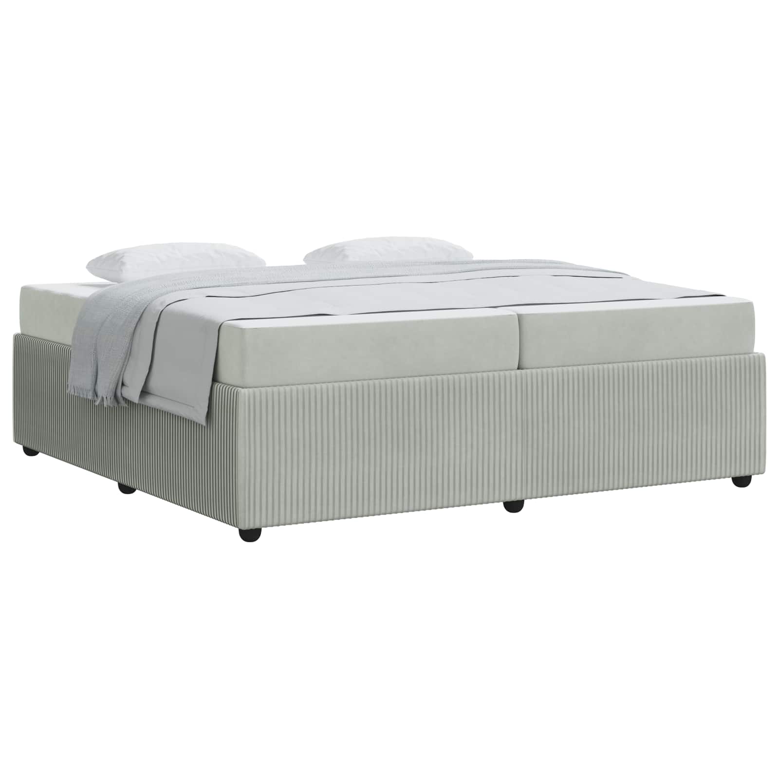Krevetna konstrukcija Svijetlo siva 200 x 200 cm tkanina