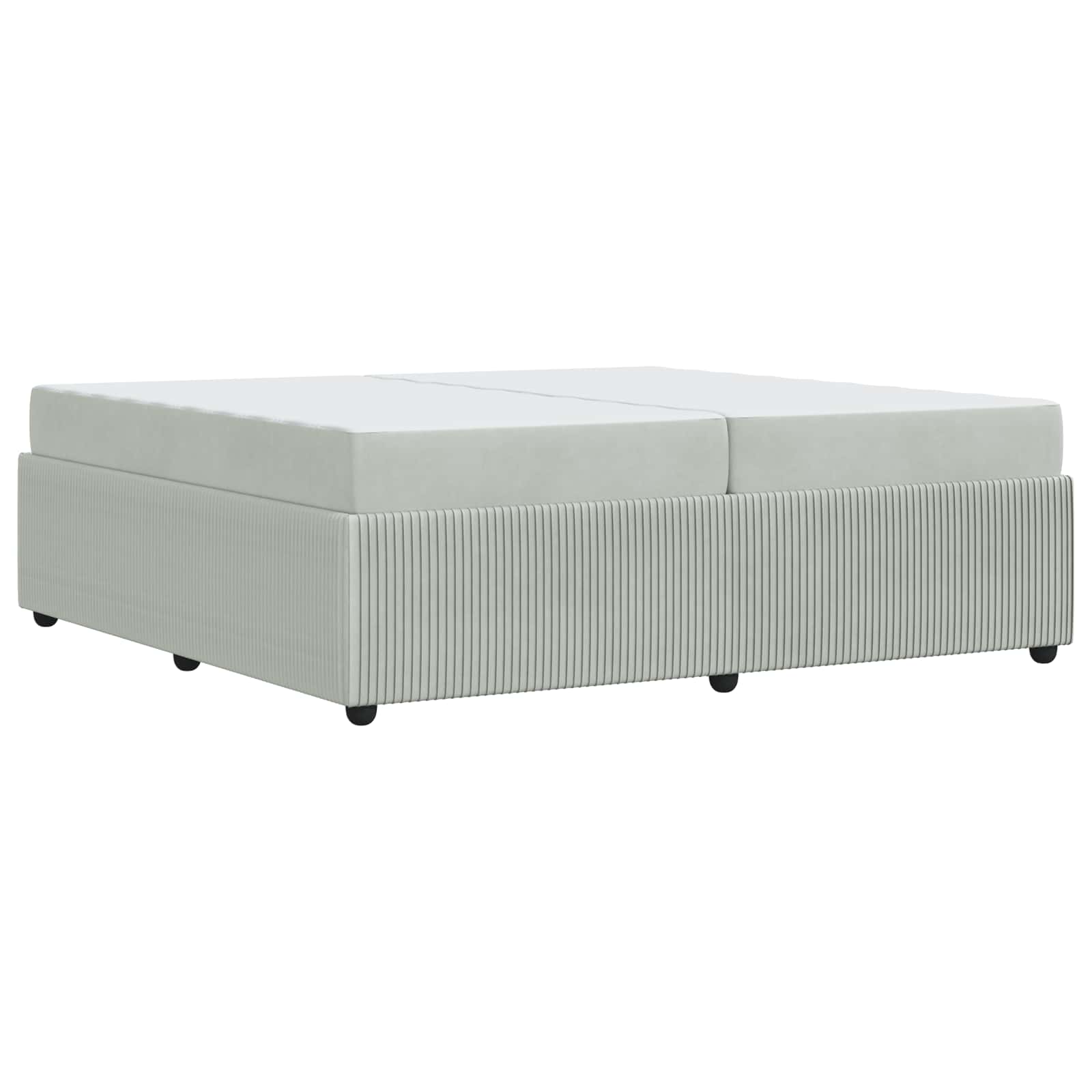 Krevetna konstrukcija Svijetlo siva 200 x 200 cm tkanina