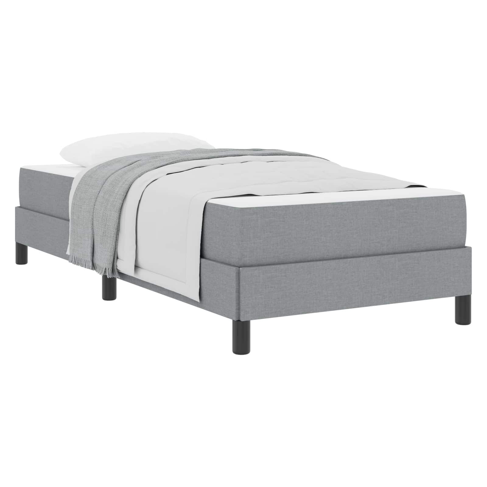 Krevet s opruga kutije Svijetlo siva 90 x 200 cm tkanina