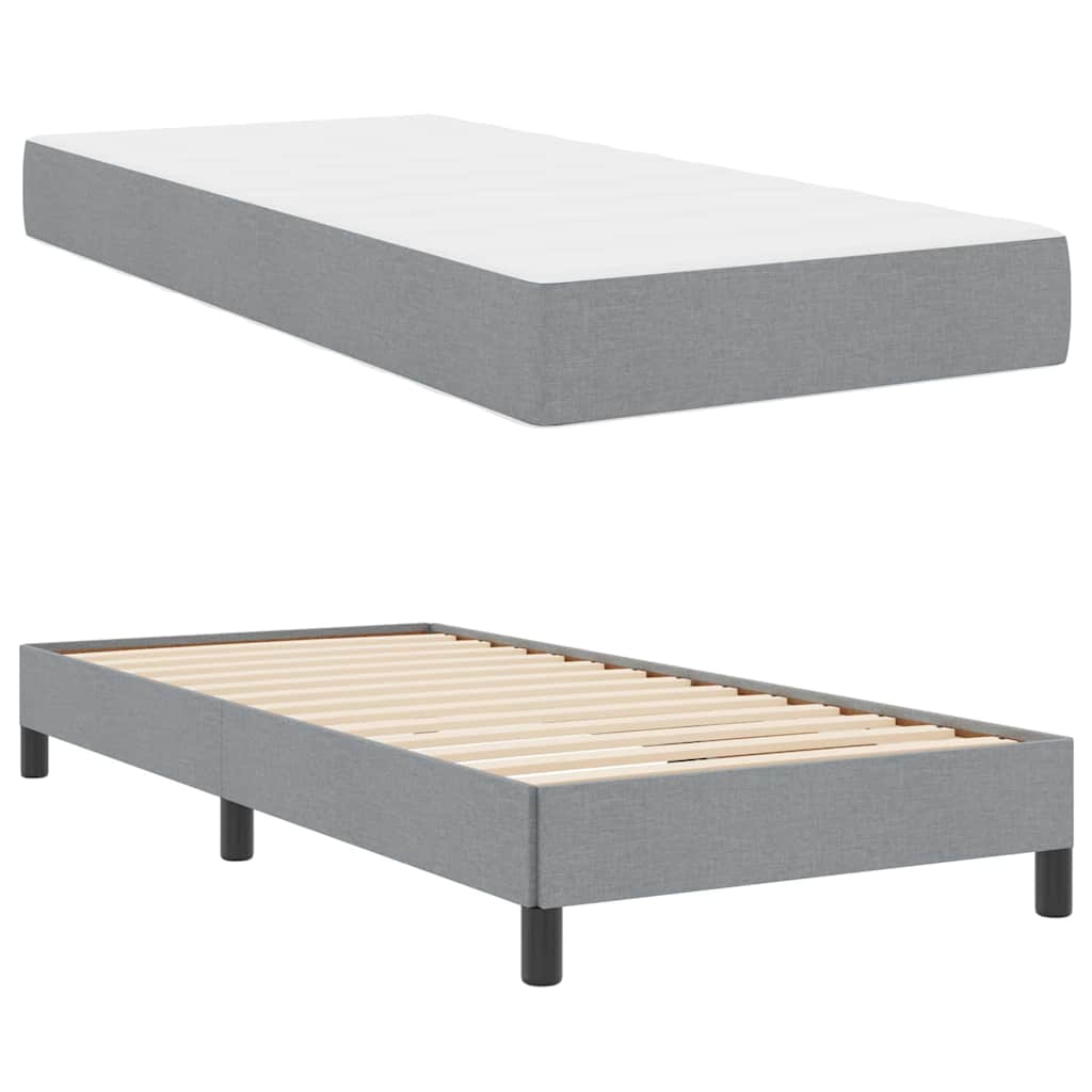 Krevet s opruga kutije Svijetlo siva 100 x 200 cm tkanina