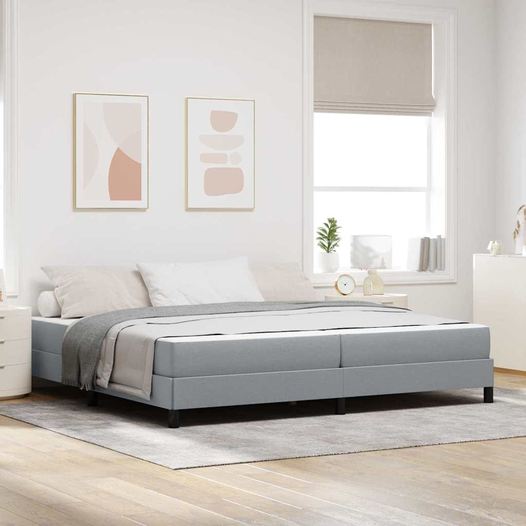 Krevet s opruga kutije Svijetlo siva 200 x 200 cm tkanina