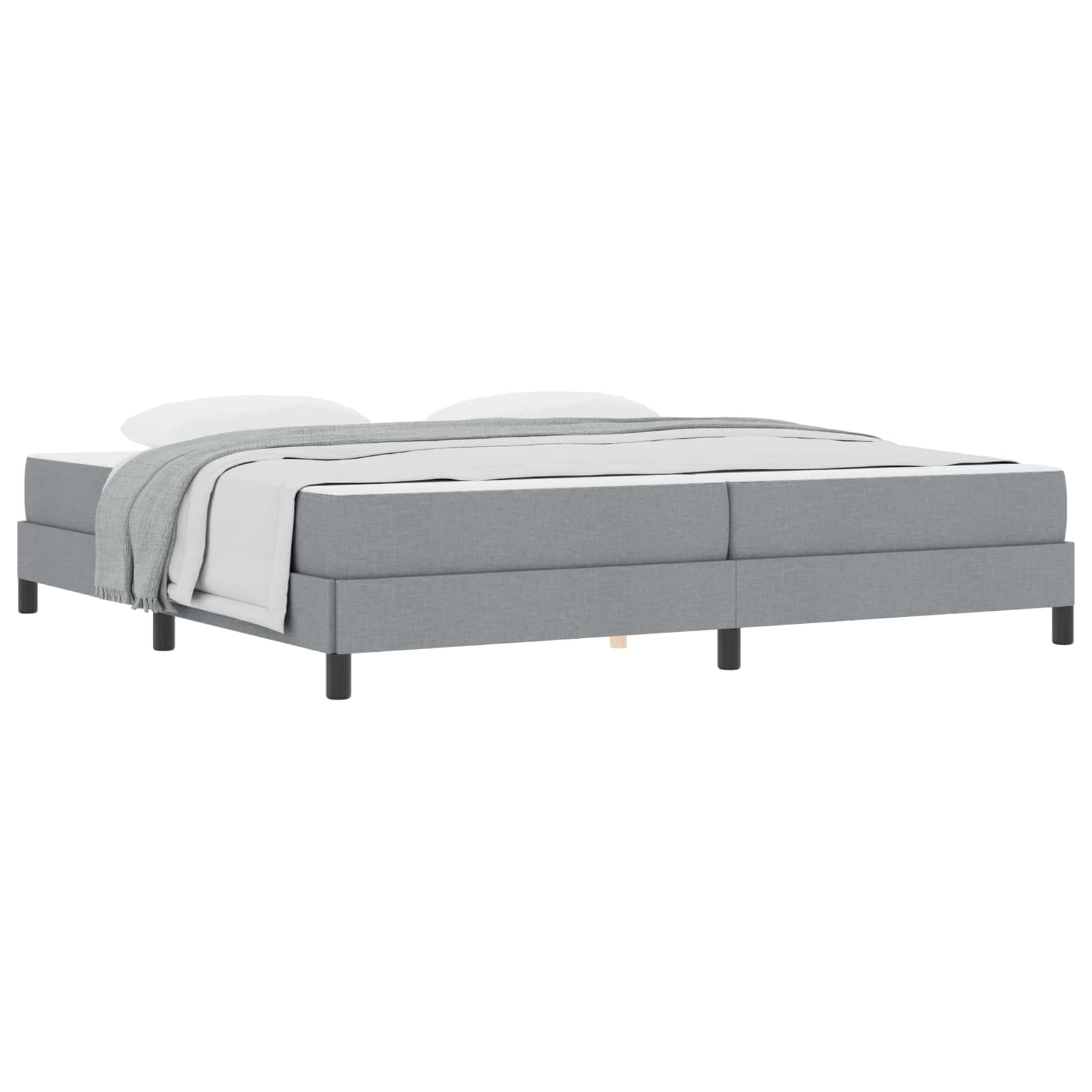 Krevet s opruga kutije Svijetlo siva 200 x 200 cm tkanina