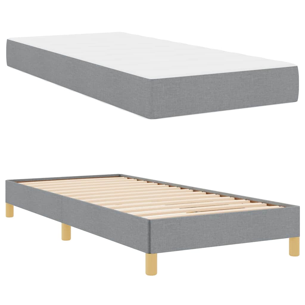 Krevet s opruga kutije Svijetlo siva 90 x 200 cm tkanina