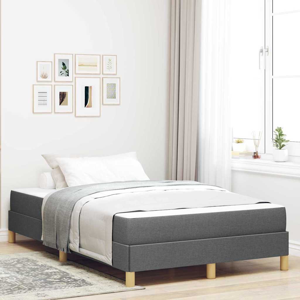 Krevet s opruga kutije Tamno siva 120 x 200 cm tkanina