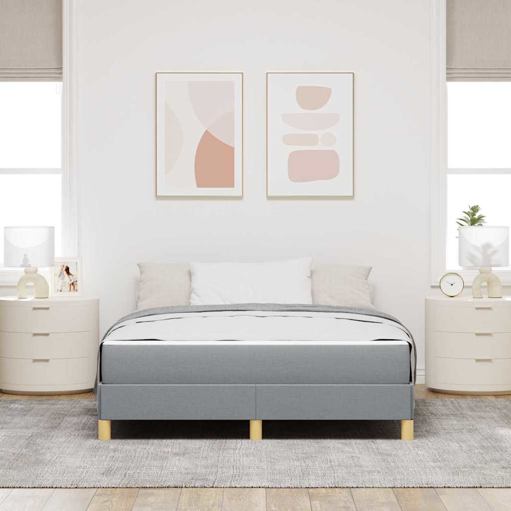 Krevet s opruga kutije Svijetlo siva 140 x 190 cm tkanina