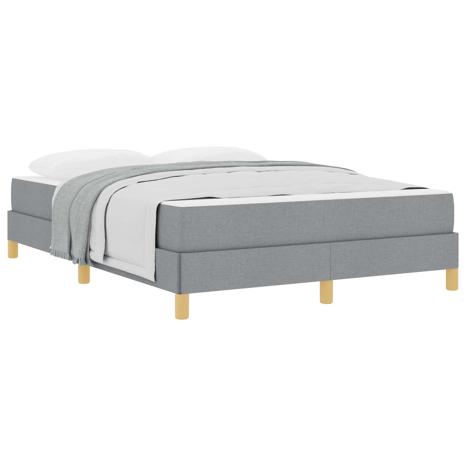 Krevet s opruga kutije Svijetlo siva 140 x 190 cm tkanina