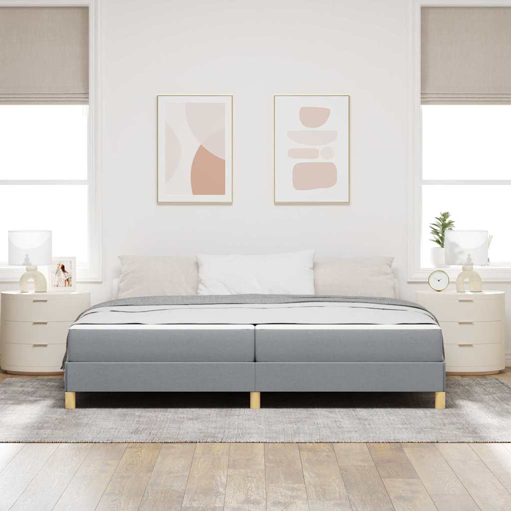 Krevet s opruga kutije Svijetlo siva 200 x 200 cm tkanina