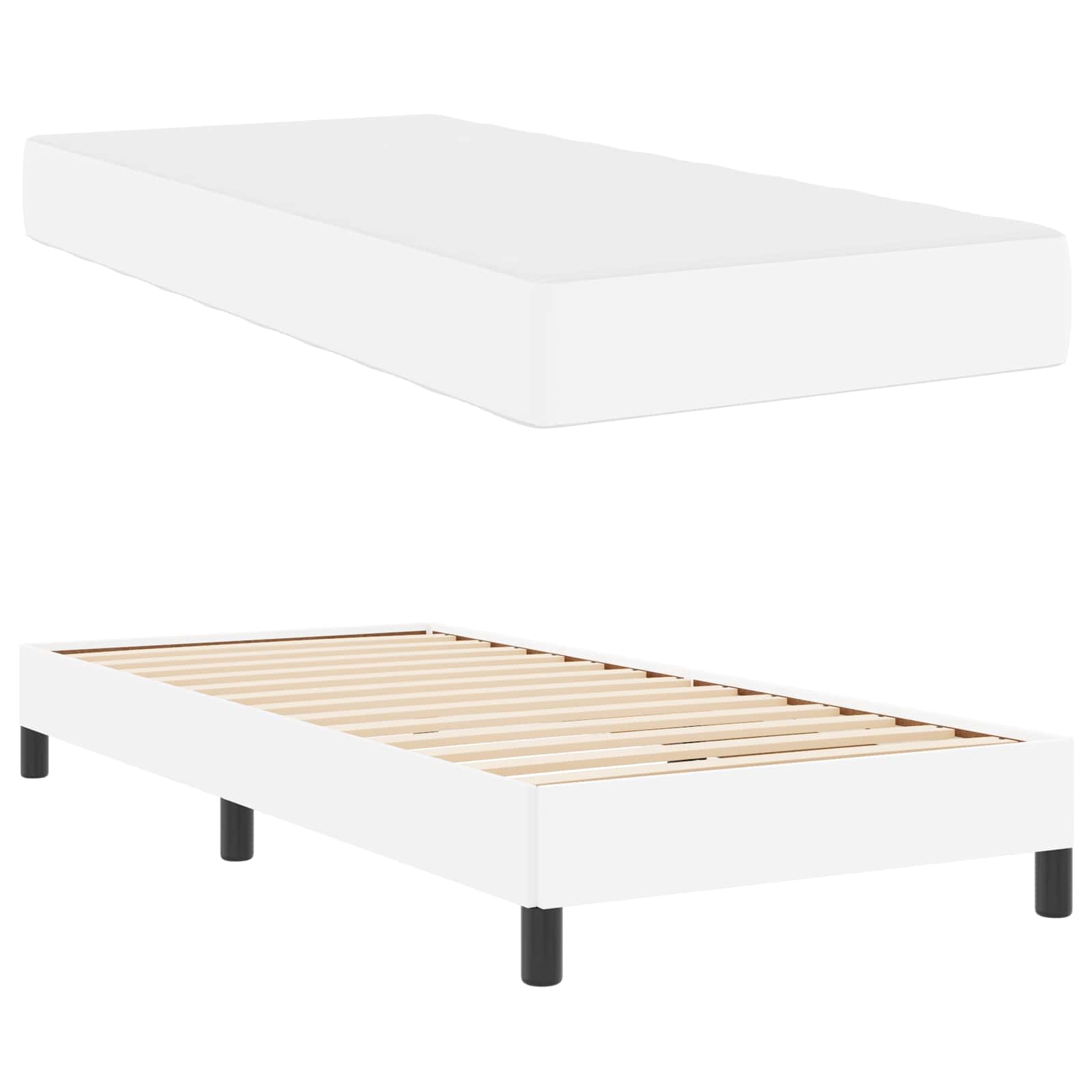 Krevetna konstrukcija Čista bijela 80 x 200 cm tkanina