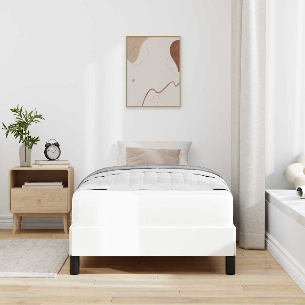 Krevetna konstrukcija Čista bijela 100 x 200 cm tkanina