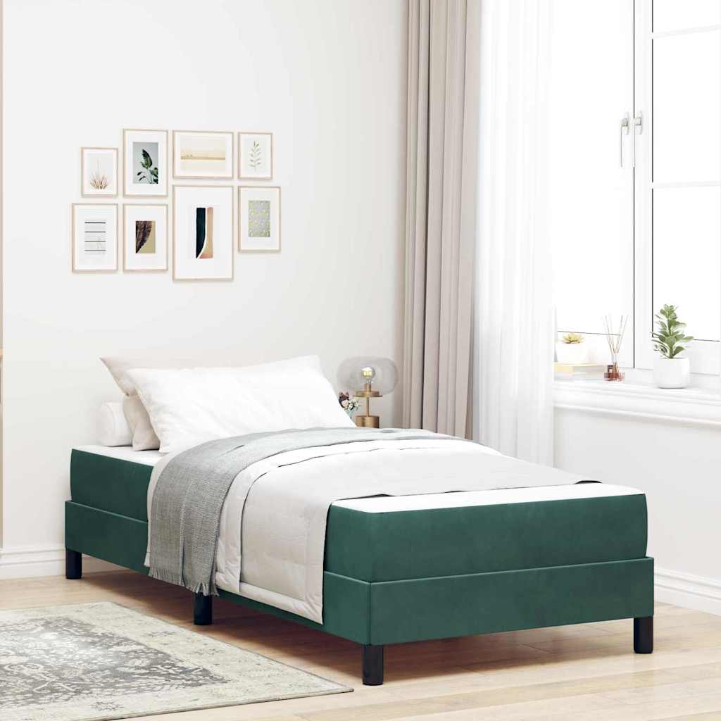 Krevet s opruga kutije Tamnozelena 80 x 200 cm tkanina