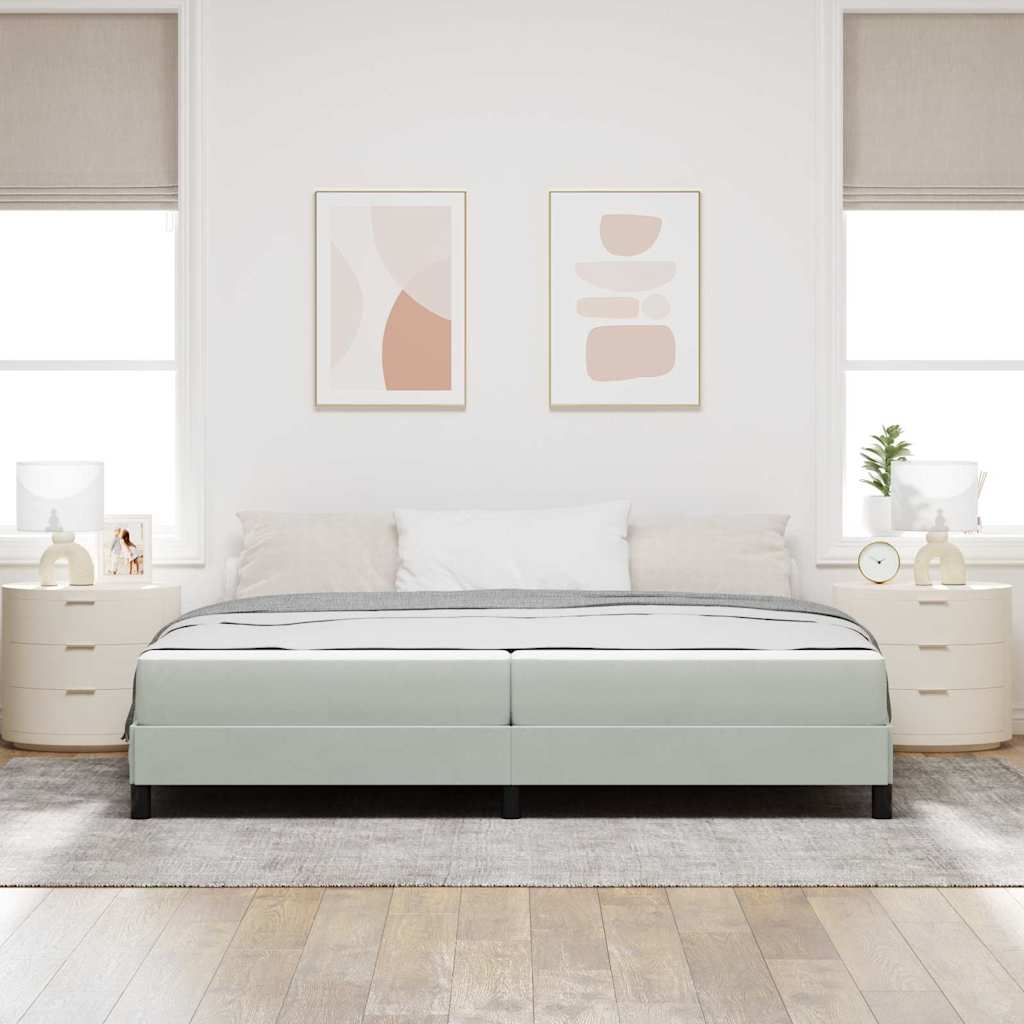 Krevet s opruga kutije Svijetlo siva 200 x 200 cm tkanina