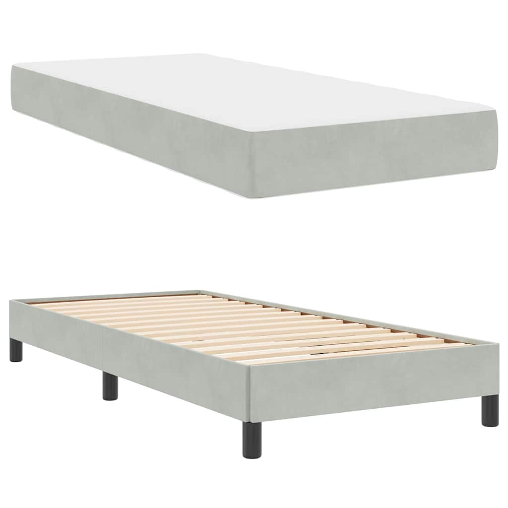 Krevet s opruga kutije Svijetlo siva 80 x 210 cm tkanina