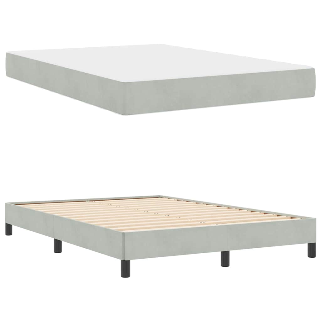 Krevet s opruga kutije Svijetlo siva 160 x 210 cm tkanina