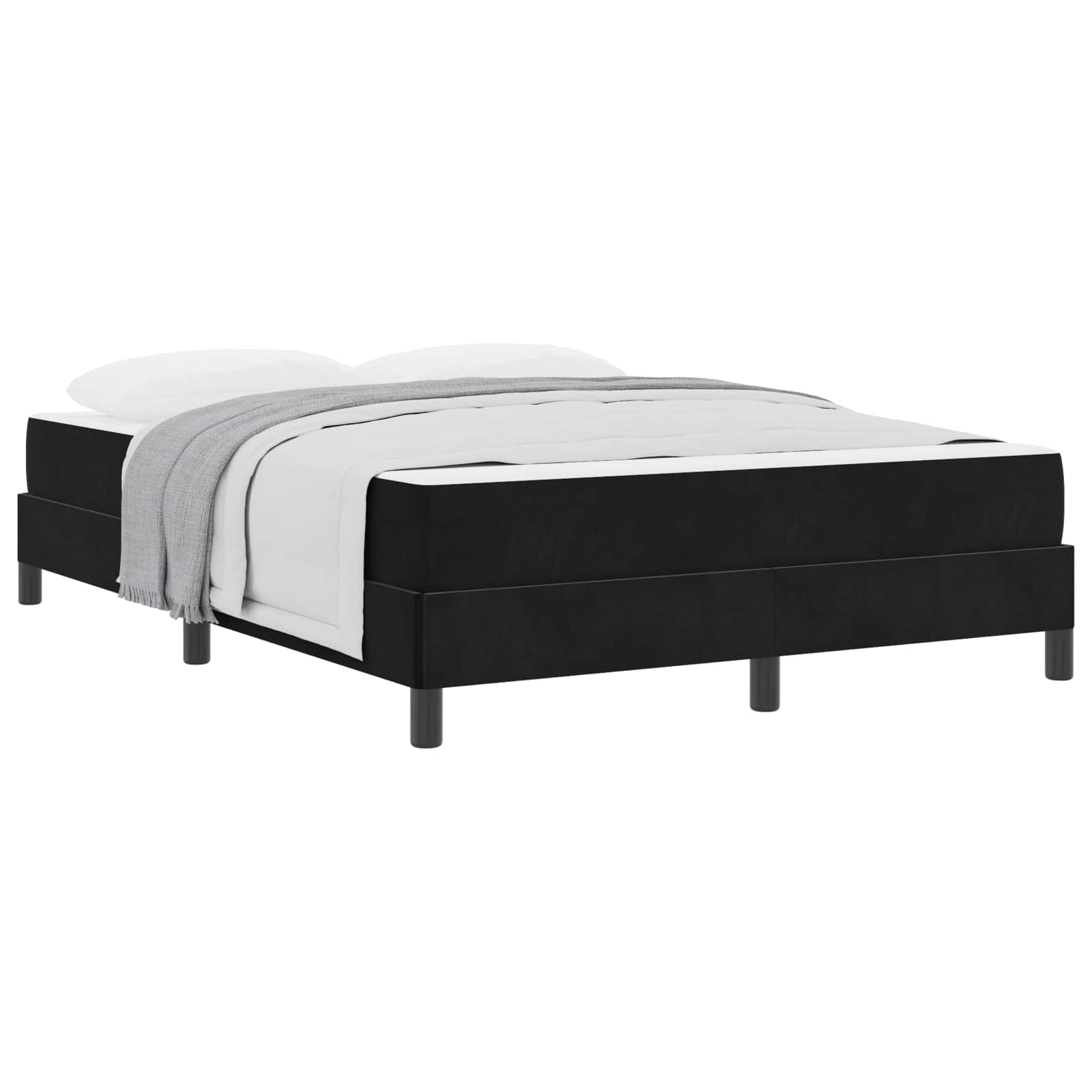 Krevet s opruga kutije s madracem Crna 160 x 210 cm tkanina