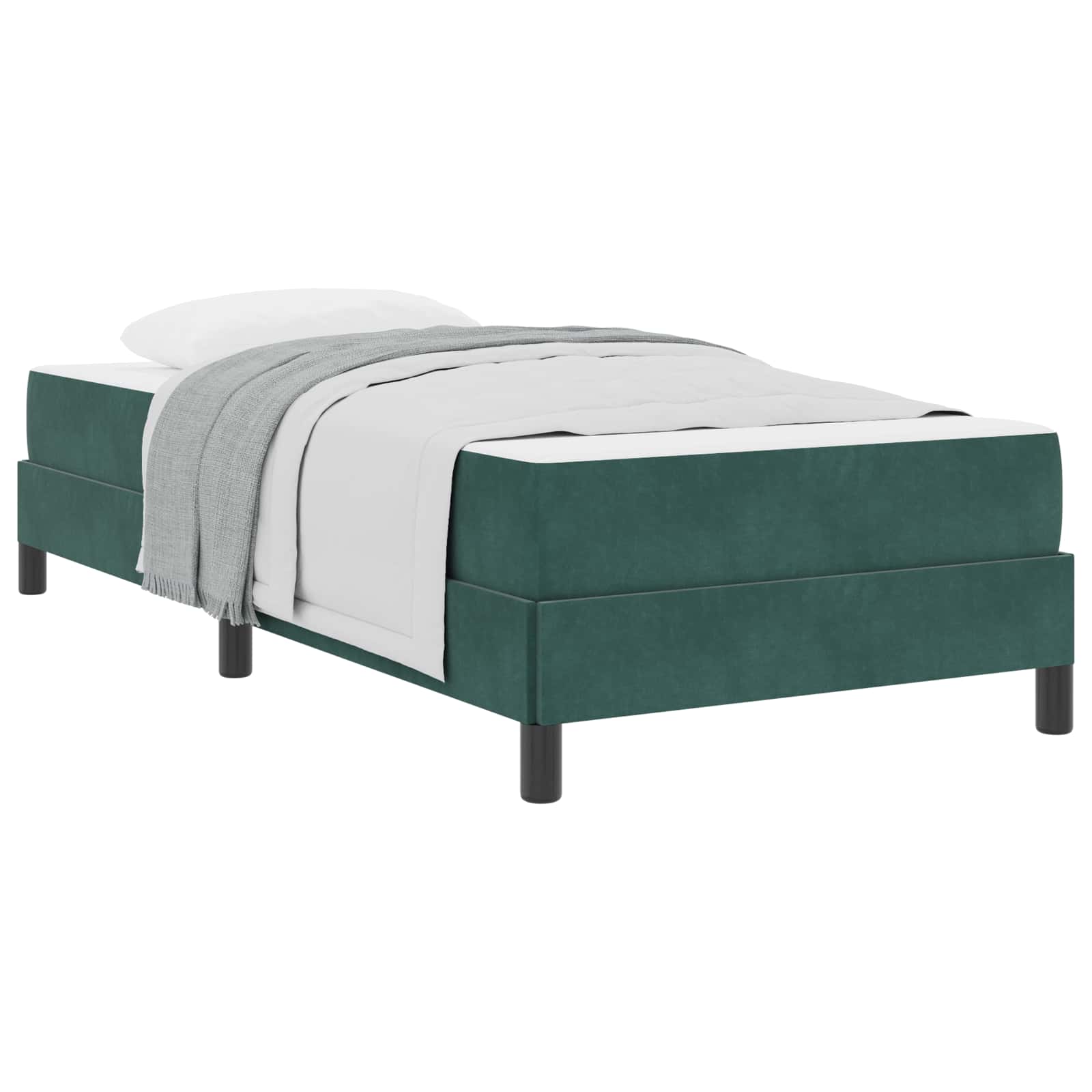 Krevet s opruga kutije Tamnozelena 80 x 220 cm tkanina