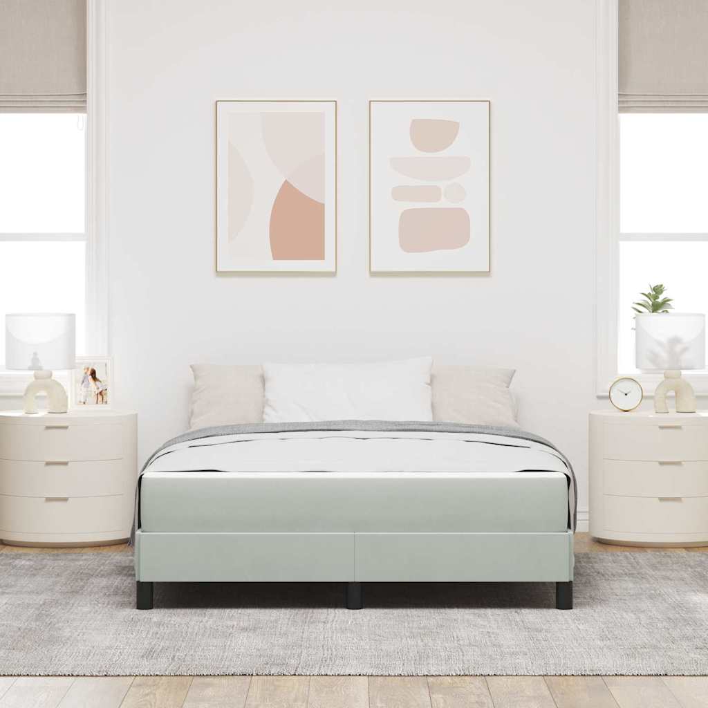 Krevet s opruga kutije Svijetlo siva 160 x 220 cm tkanina