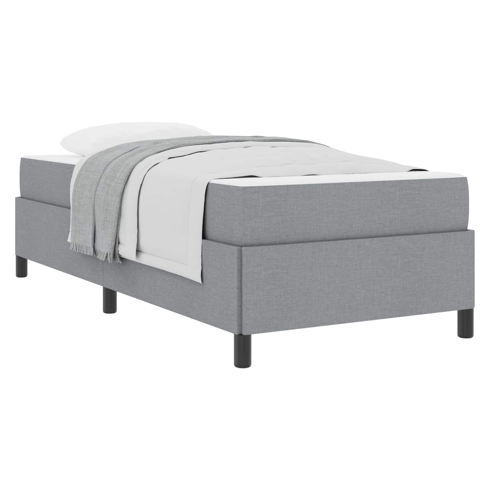 Krevet s opruga kutije Svijetlo siva 80 x 200 cm tkanina