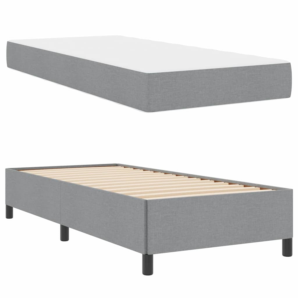 Krevet s opruga kutije Svijetlo siva 100 x 200 cm tkanina