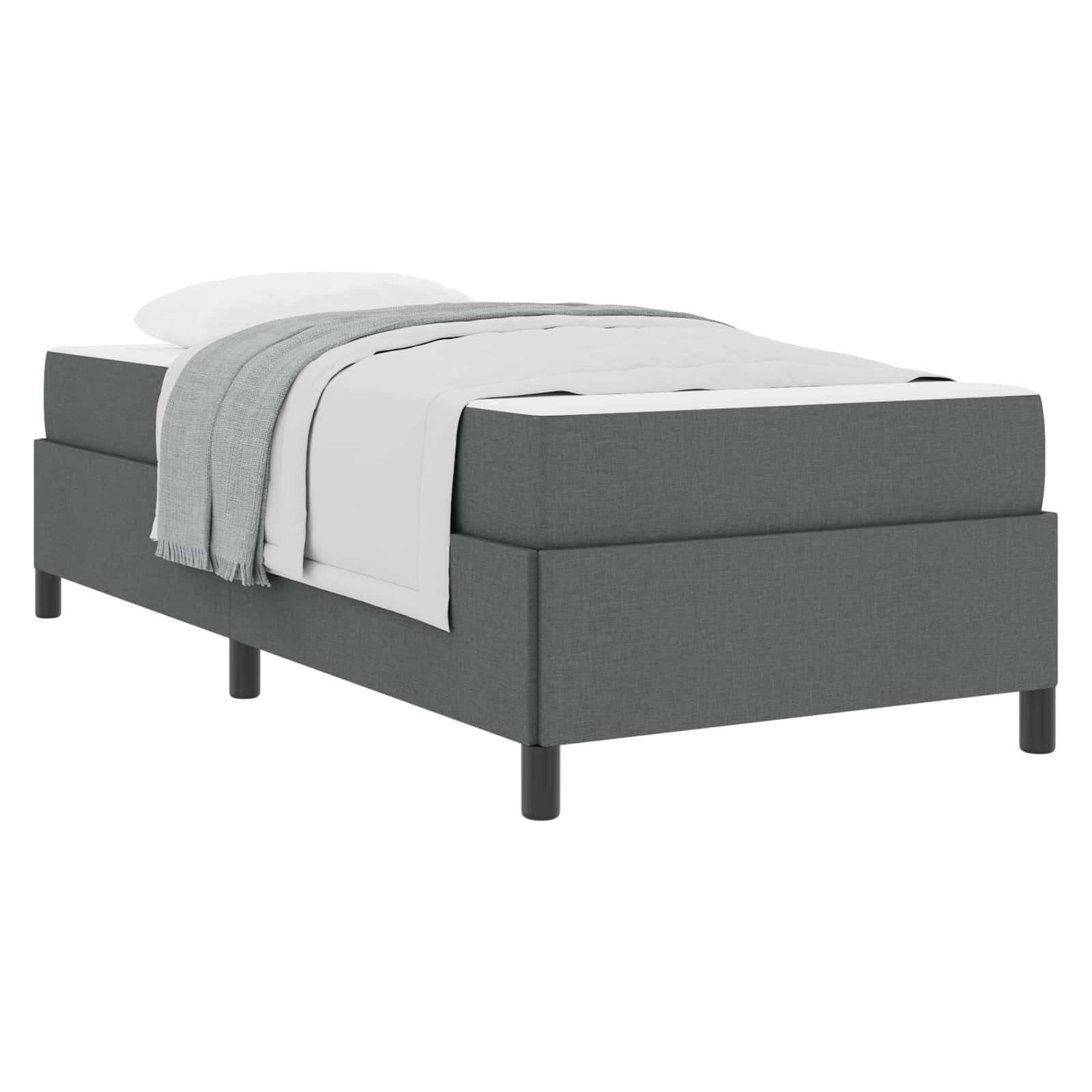 Krevet s opruga kutije Tamno siva 100 x 200 cm tkanina