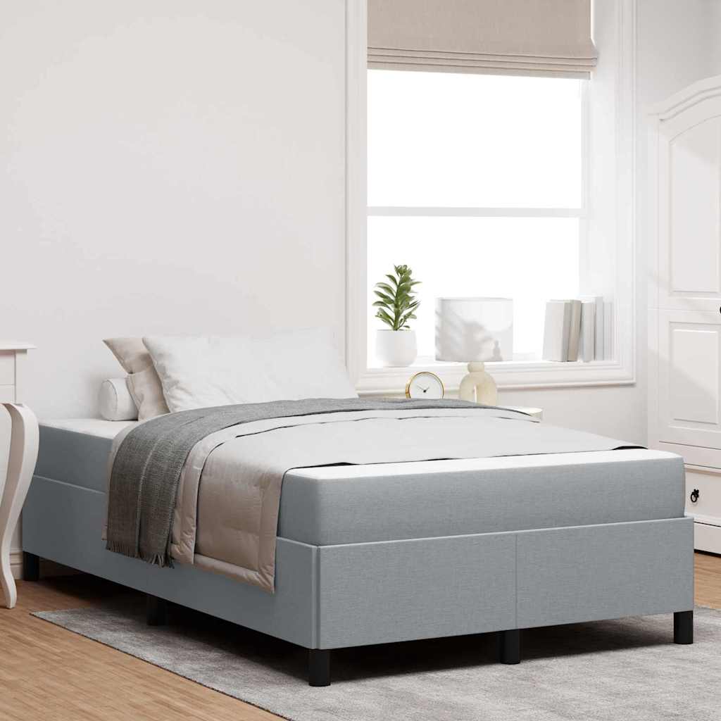Krevet s opruga kutije Svijetlo siva 120 x 190 cm tkanina